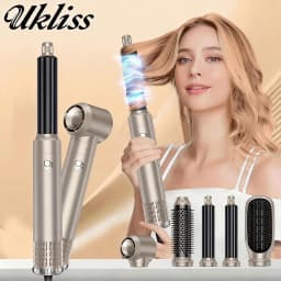 UKLISS Professional Hair Dryer 5 In 1 Hair Styler Hot Air Comb Electric Hair Heating Brush High Speed Blow Dryer Hair Brush