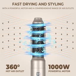 UKLISS Professional Hair Dryer 5 In 1 Hair Styler Hot Air Comb Electric Hair Heating Brush High Speed Blow Dryer Hair Brush