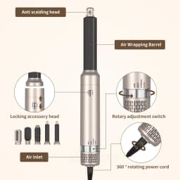 UKLISS Professional Hair Dryer 5 In 1 Hair Styler Hot Air Comb Electric Hair Heating Brush High Speed Blow Dryer Hair Brush