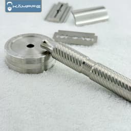 KAMPFE Polished Titanium Anti slip Razor Handle Men's CNC manual Safety Shaver Components