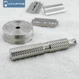 KAMPFE Polished Titanium Anti slip Razor Handle Men's CNC manual Safety Shaver Components