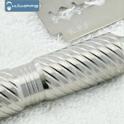 KAMPFE Polished Titanium Anti slip Razor Handle Men's CNC manual Safety Shaver Components