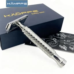 KAMPFE Manual Metal Safety Razor Double Edge Manual Shaver for Close Shave Traditional Safety Razor