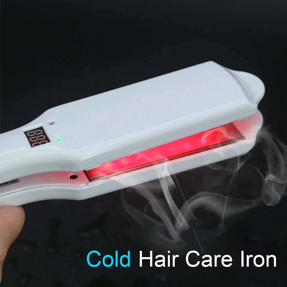 Infrared Ultrasonic Hair Care Iron Recover Damaged Hair Treatment LCD Display Cold Irons Dual Voltage Hair Styling Tool