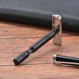 YAQI Chrome And Black Color Aluminum Handle Light Weight AC Blade Excalibur Single-edged Mens Shaving Safety Razor