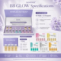Sanendi BB Glow Peptide Facial Essence Kit EGF Salmon DNA Peptides Set For Facial Skin Care Korean Skincare 12X8ML 4X8ML