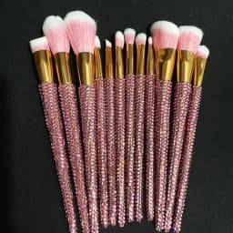Diamond-studded Makeup Brushes 12Pcs/set Gems Makeup Beauty Tools Full Diamond Loose Powder Foundation Concealer Brush Bling