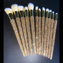 Diamond-studded Makeup Brushes 12Pcs/set Gems Makeup Beauty Tools Full Diamond Loose Powder Foundation Concealer Brush Bling
