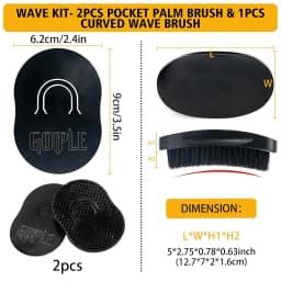 GOIPLE Wave Kit for Men with Wave Control Pomade, Wave Butter and Curved Wave Brush, Complete 360 Wave Styling Set