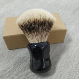 Dscosmetic Soft Silvertip Natural Hair Shaving Brush with Black Resin Handle