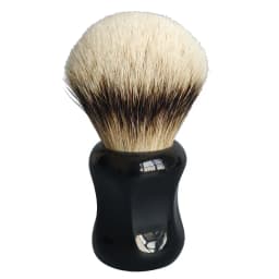 Dscosmetic Soft Silvertip Natural Hair Shaving Brush with Black Resin Handle