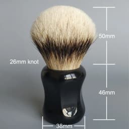 Dscosmetic Soft Silvertip Natural Hair Shaving Brush with Black Resin Handle
