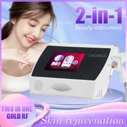 2 In 1 Fractional RF Microneedling Machine Portable Radio Frequency Skin Tightening Device With Cold Hammer For Face Neck Stretc