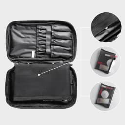 Professional 40Pcs Short Handle Makeup Brush Kit With Bag, Complete Highlight Concealer Brow Tools For Daily Touch Up & Travel