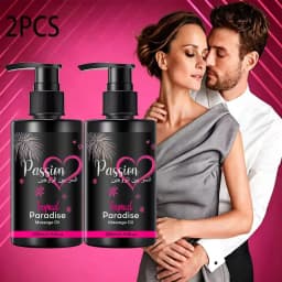 2PCS Sensual Body Oil for Couples, Enriched with Sweet Almond, Jojoba, and Lightweight, Fast-Absorbing Formula Hydrates Skin.