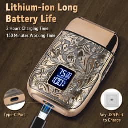 Ufree Electric Foil Shaver for Men 3-Speed Adjustable Bald Head Shaver Face Shaving Beard Trimmer with LCD Display