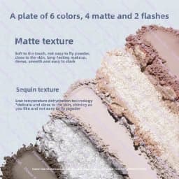 Flower Knows Shell Pearl Collection 6Colors Matte Pearl Sea Eyeshadow Palette Metallic High-Pigment Long-lasting Eye Makeup