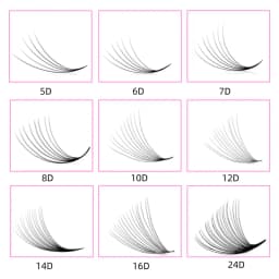 TDANCE 1500 Fans Loose Fans Slim Narrow Sharp Stem Pointy Base Loose Fans Medium Stem Thin Premade Volume Fans Eyelashes