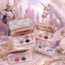 Flower Knows Knight Unicorn 6 Color Satin Eyeshadow Palette Shimmer Matte Long Lasting High Pigment Fairycore Dreamy Makeup