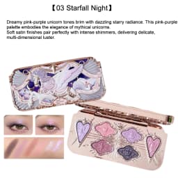 Flower Knows Knight Unicorn 6 Color Satin Eyeshadow Palette Shimmer Matte Long Lasting High Pigment Fairycore Dreamy Makeup