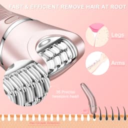 Hatteker 3-in-1 Electric Epilator Set for Women IPX7 Waterproof USB Rechargeable Full Body Hair Remover with LED Display