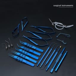 Ophthalmic instrument set needle holding suture corneal scissors ophthalmic forceps stainless steel titanium