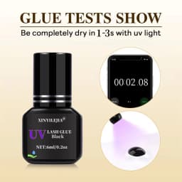 3 Bottles UV Eyelash Glue Gel 6ml Fake Lashes Eyelash Extension Adhesive Black Quick Dry Long-Lasting Professional Supplies Tool