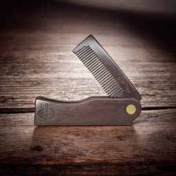 Gracemen Beard Kit - Retro Beard Brush & Premium Folding Comb & Stainless Steel Scissors Grooming Set for Men With Bag & PU Case
