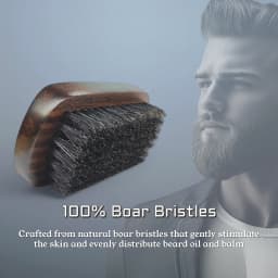 Gracemen Beard Kit - Retro Beard Brush & Premium Folding Comb & Stainless Steel Scissors Grooming Set for Men With Bag & PU Case