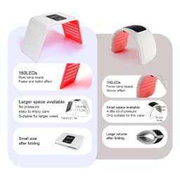 160 LEDs Foldable 7 Colors LED Photon Machine Face LED Mask PDT Machine Home Use Beauty Salon LED Facial Body SPA Mask Skin Care