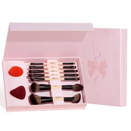 Jessup Double-Ended Makeup Brushes 6pcs, Vegan Fiber, Daily Use, Bright Cyan
