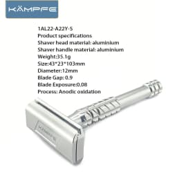 KAMPFE CNC machining Aluminum Alloy Double sided Safety Shaver Men's Gift razor for Non-slip Handle with 5 replacement blade New