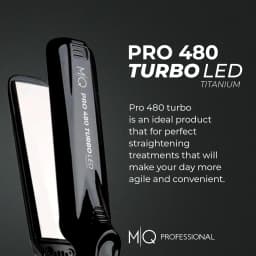 MQ Hair Straightening Titanium Flat Bivolt Iron 480°F Turbo Anatomic Design, Ultra-Smooth, Mirror Effect - 3 Passes