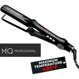 MQ Hair Straightening Titanium Flat Bivolt Iron 480°F Turbo Anatomic Design, Ultra-Smooth, Mirror Effect - 3 Passes