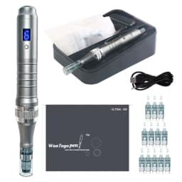 DermaPen with 12pcs Cartridge for Home Use - 0.25mm Derma Roller Pen for Women Men