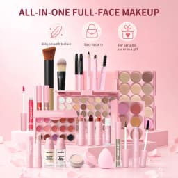 All In One Makeup Set Gathering All Cosmetic Including Base Makeup, Concealer, Contour ,Powder Blusher, Eyebrow Eye, Lip Makeup