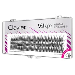 Clavier Vshape Eyelashes Set Natural Extension Appearance C-type Eyelash 10 Boxes Per Set Professional Makeup Individual Eyelash