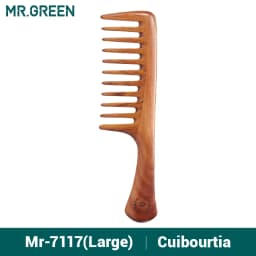 MR.GREEN Natural Wood Comb Wide Tooth Wet Hair Combs Anti-Static Styling Comb for Long Hair Head Acupuncture Point Massage