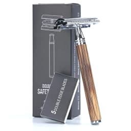 Men Safety Shaving Razor Natural Bamboo Handle Double Edge Comb Head Classic Manual Shaver Classic Mens Shaving Blade Set