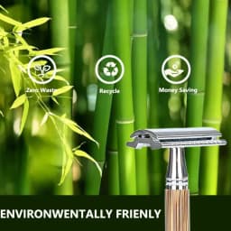 Men Safety Shaving Razor Natural Bamboo Handle Double Edge Comb Head Classic Manual Shaver Classic Mens Shaving Blade Set