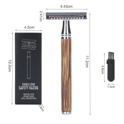 Men Safety Shaving Razor Natural Bamboo Handle Double Edge Comb Head Classic Manual Shaver Classic Mens Shaving Blade Set