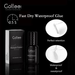 Gollee 0.5-1s Fast Drying Lashes Glue Latex-Free Eyelash Extensions Glue 5ml Professional Waterproof Eyelash Extension Supplies