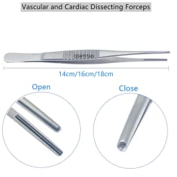 Stainless steel Vascula and Cardiac Dissecting ForcepsAtraumatic tips Tissue tweezers Microsurgical instruments