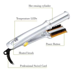 Hair Curling Iron Max 2-Way Rotating Hair Curler 2 In 1 Electric Heating Straightening Hair Curler Brushes Instyler Professional