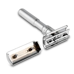 Mingshi Adjustable Safety Razor Double Edge Classic Men Shaving Mild to Aggressive 1-6 File Hair Removal Shaver It with 5 Blades