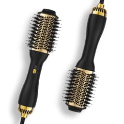 LISAPRO Elegant Black Golden Hot Air Brush 2.0 One Step Hair Dryer Brush and Styler Volumizer Multifunctional Blow Dryer Brush