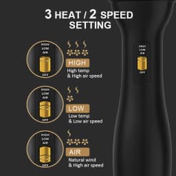LISAPRO Elegant Black Golden Hot Air Brush 2.0 One Step Hair Dryer Brush and Styler Volumizer Multifunctional Blow Dryer Brush