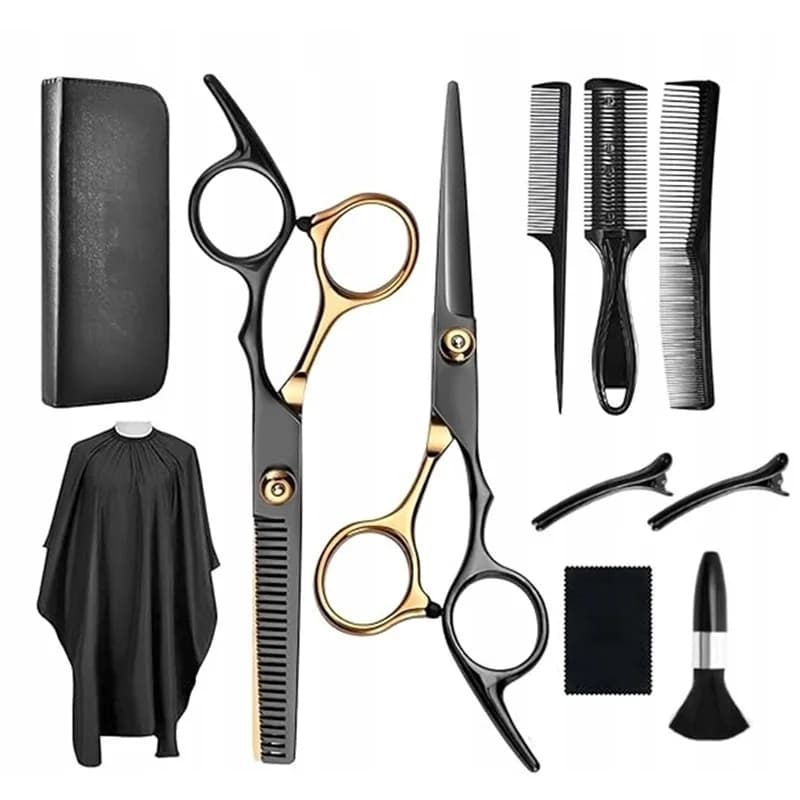Hair Scissors, High-Quality Steel Cutting Set, 11 Pieces