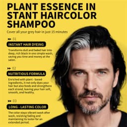 3 In 1 Herbal Healthy Hair Dyeing 500ml Black Hair Dye Shampoo For Men Women Plant Instant Color Shampoo Ginger Black Hair Dye