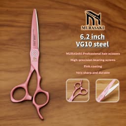 MURASAKI 6.2 inch Hairdressing Scissors, Japanese VG10 Steel Professional Barber Shears, Salon High Quality Hair Cutting Machine